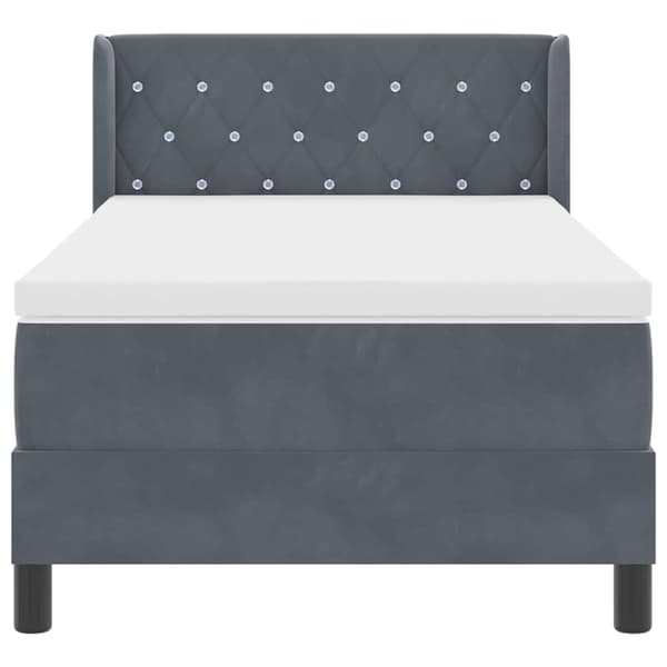 vidaXL Box spring seng med madras Mørkegrå 200 x 90 cm Polyester
