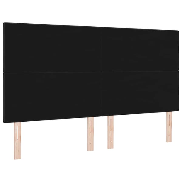 vidaXL LED-sengegavl Sort 90 cm Stof