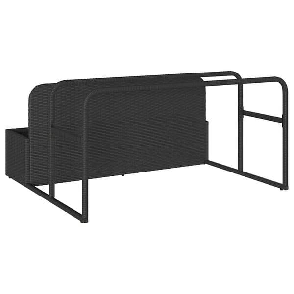 vidaXL float opbevaring ved poolen 110x100x57 cm polyrattan sort