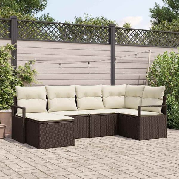 vidaXL Sofa Sæt 6 pcs Brun polyrattan