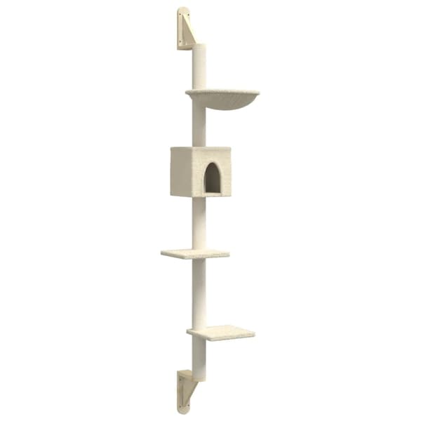 vidaXL Kissan raapimispuu seinälle kerma 187 cm