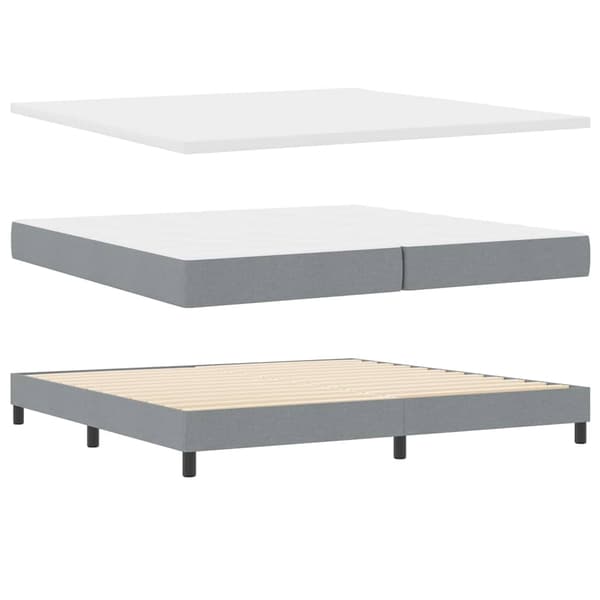 vidaXL Box spring seng med madras Lysegrå 200 x 200 cm Polyester