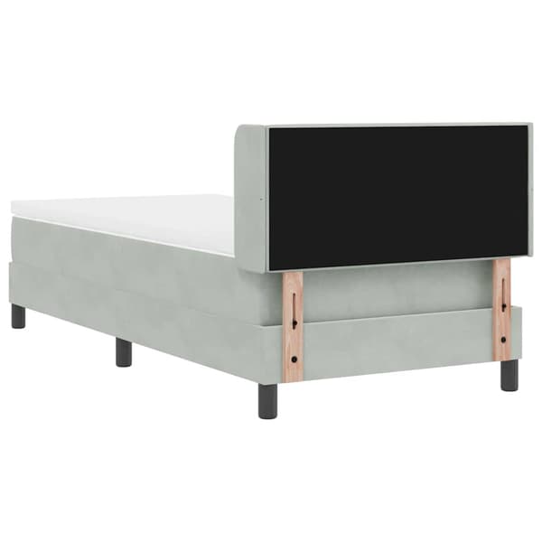 vidaXL Box spring seng med madras Lysegrå 190 x 90 cm Polyester