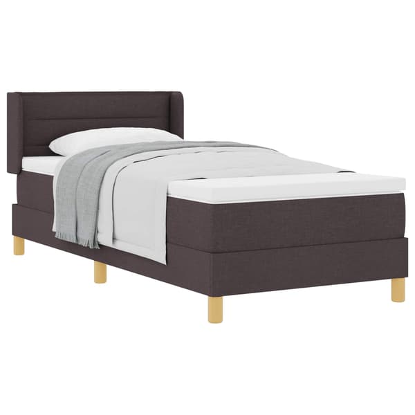 vidaXL Box spring seng med madras Mørk Brun 190 x 90 cm Polyester