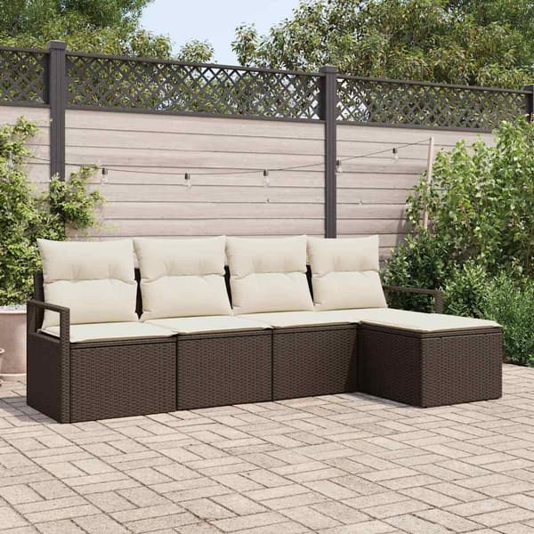 vidaXL Sofa Sæt 5 pcs Brun polyrattan
