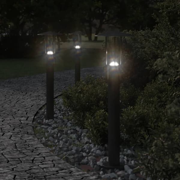 vidaXL udendørs standerlampe 60 cm rustfrit stål sort