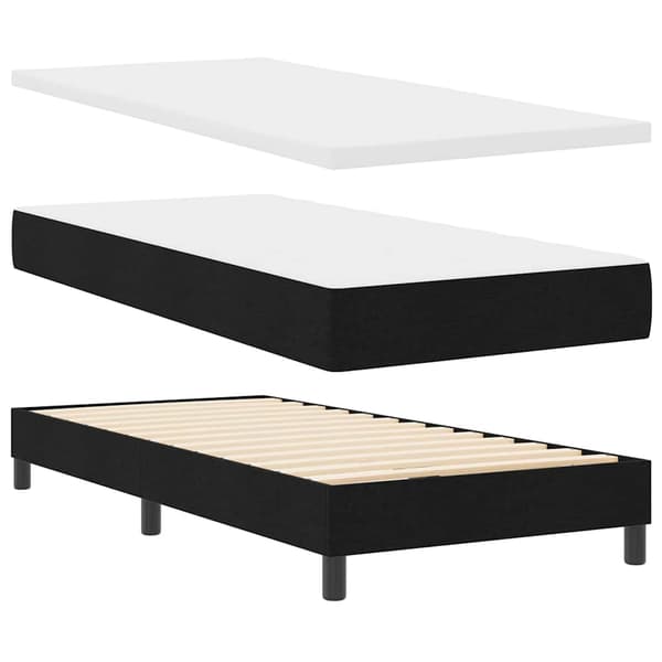 vidaXL Box spring seng med madras Sort 200 x 80 cm Polyester