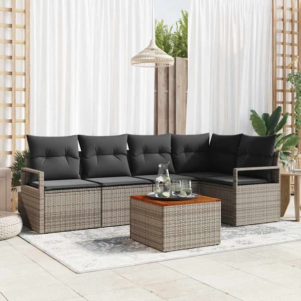 vidaXL Havesofa Sæt 6 pcs Grå