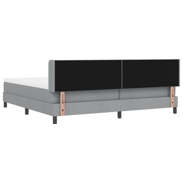 vidaXL Box spring seng med madras Lysegrå 200 x 200 cm Polyester