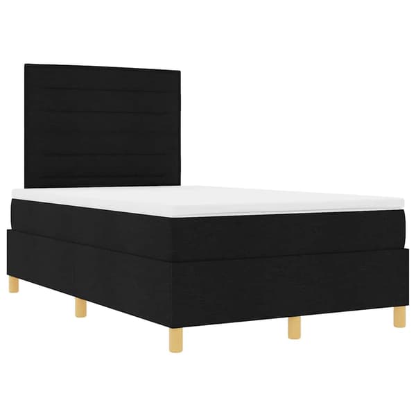 vidaXL Box spring seng med madras Sort 120 x 200 cm Stof
