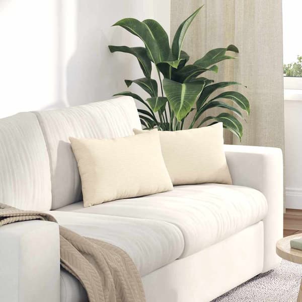 vidaXL Sofapuder 2 pcs Creme 50 x 30 cm Velourstof
