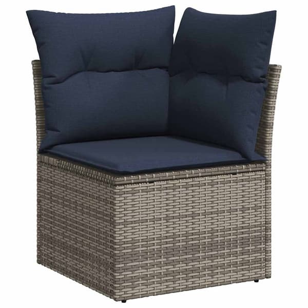 vidaXL sofasæt til haven 9 dele med hynder polyrattan grå