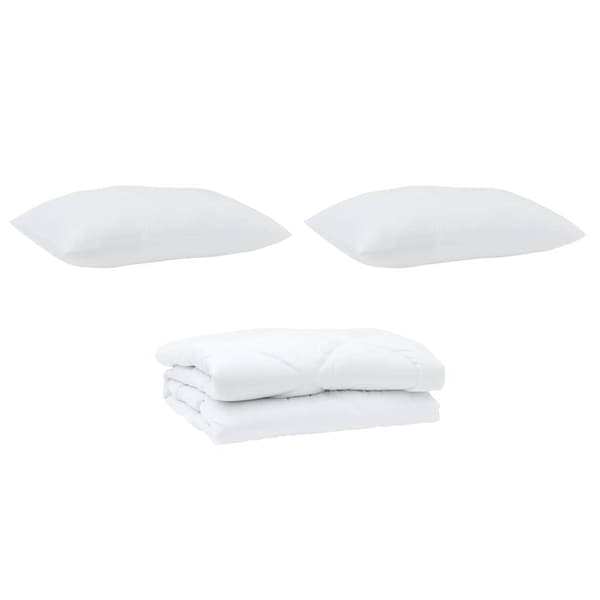 vidaXL Dyne med pude 3 pcs Hvid Microfiber