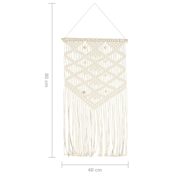 vidaXL Macrame seinäkoriste 40x80 cm puuvilla