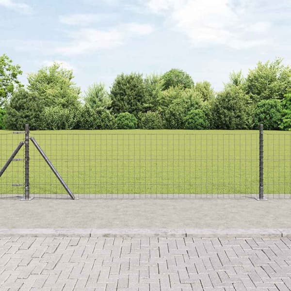 vidaXL Hegnspæl 7 pcs Grå Stål