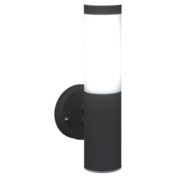vidaXL udendørslampe sort rustfrit stål IP44