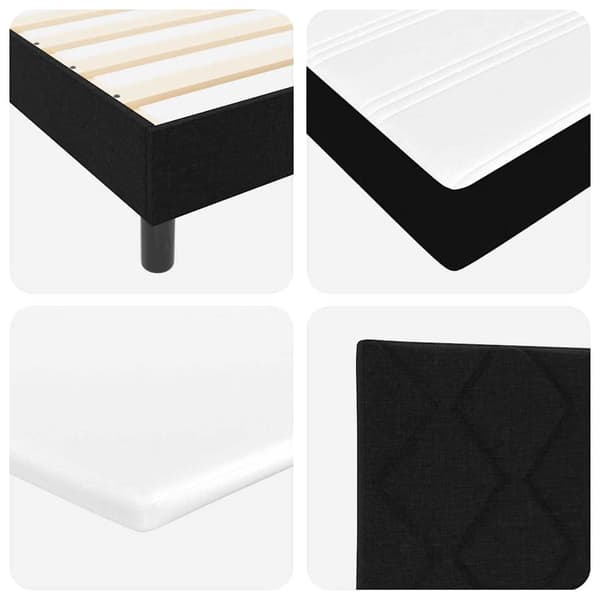 vidaXL Box spring seng med madras Sort 200 x 200 cm Polyester