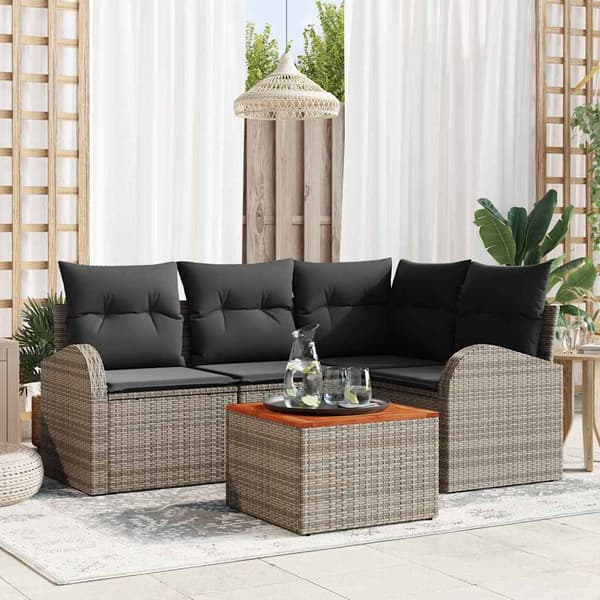 vidaXL Havesofa Sæt 5 pcs Grå