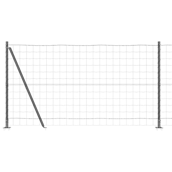 vidaXL Hegn med post Grå 1,2 x 25 m Stål