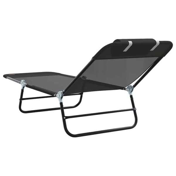 vidaXL Foldestol 2 pcs Sort 182 x 55 x 85,5 cm Textilene