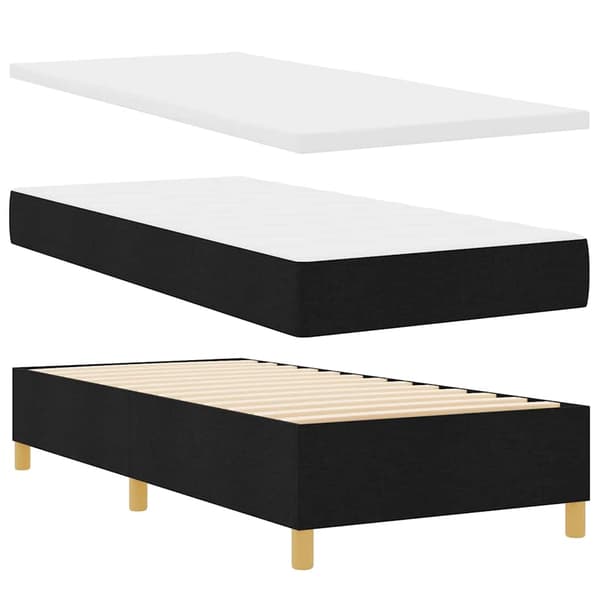 vidaXL Box spring seng med madras Sort 100 x 200 cm Stof