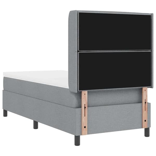 vidaXL Box spring seng med madras Lysegrå 80 x 200 cm Stof