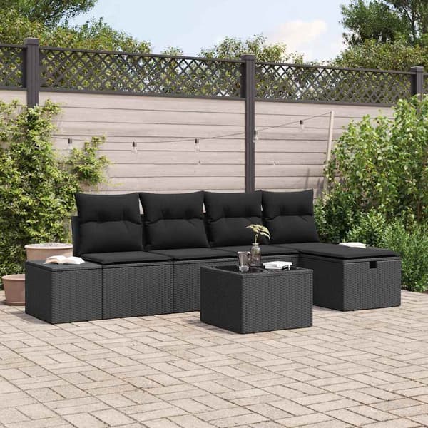 vidaXL Sofa Sæt med pude 5 pcs polyrattan