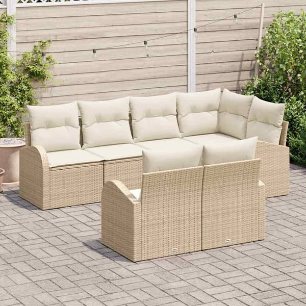 vidaXL Havesofa Sæt Beige polyrattan