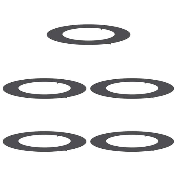 vidaXL Flade Træ Ringene 5 pcs Sort Ø50 / 80 cm Stål