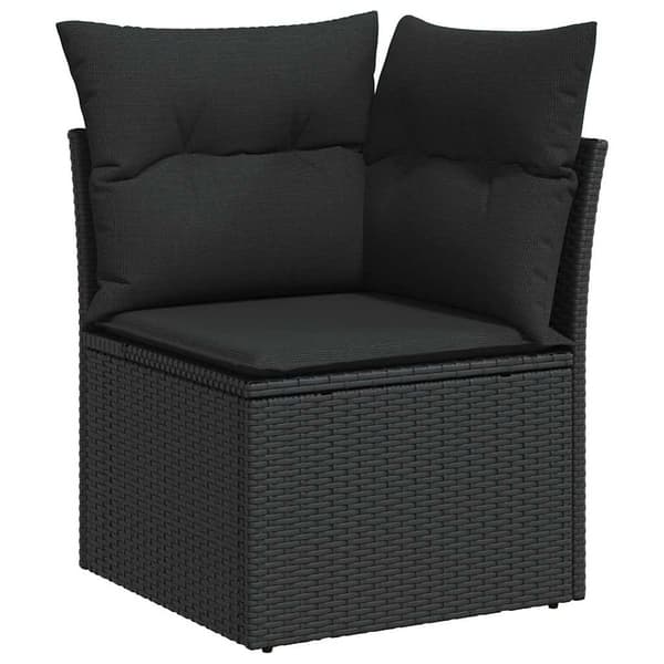vidaXL Havesofa Sæt 13 pcs Sort polyrattan