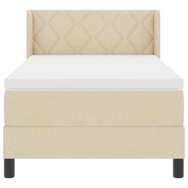 vidaXL Box spring seng med madras Creme 200 x 100 cm Polyester