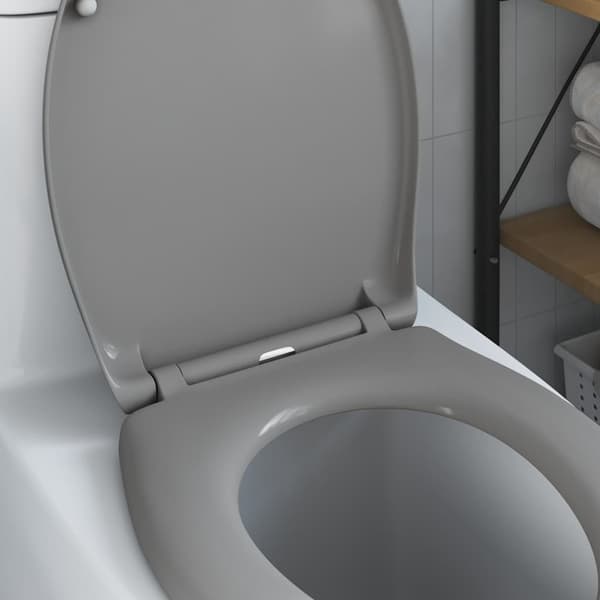 vidaXL WC-istuin Harmaa 47 x 37 x 4 cm Duroplast