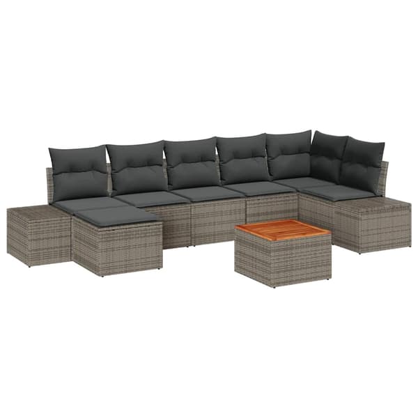 vidaXL Havesofa Sæt 8 pcs Grå