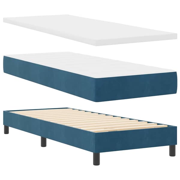 vidaXL Box spring seng med madras Mørk blå 200 x 80 cm Polyester