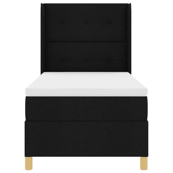 vidaXL Box spring seng med madras Sort 140 x 200 cm Stof