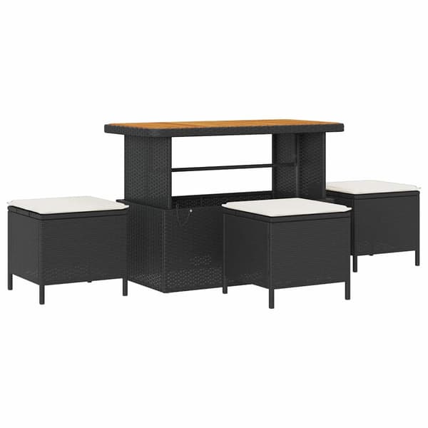 vidaXL Havesofa Sæt 13 pcs Sort polyrattan