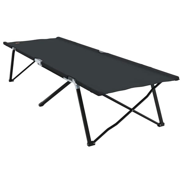 vidaXL Foldende Camping Seng 2 pcs Sort 206 x 76 x 74 cm
