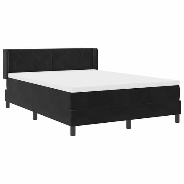 vidaXL Box spring seng med madras Sort 190 x 140 cm Polyester