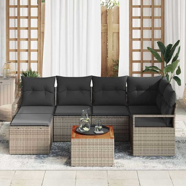 vidaXL Havesofa Sæt 7 pcs Grå