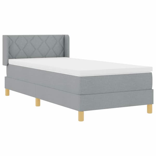 vidaXL Box spring seng med madras Lysegrå 200 x 90 cm Polyester