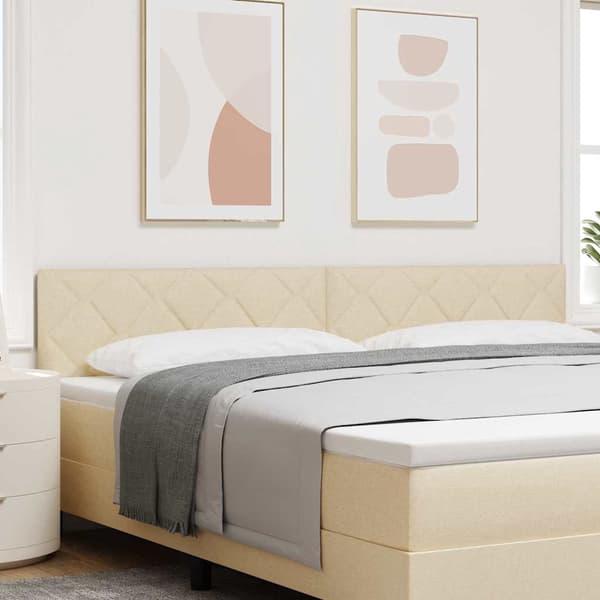 vidaXL Hovedgærde Creme 200 cm Stof