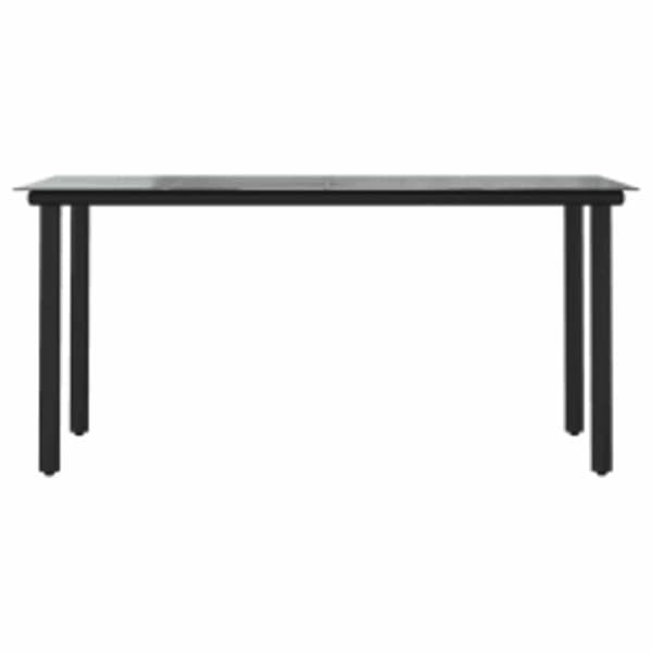 vidaXL 5 dele spisebordssæt til haven polyrattan glas sort
