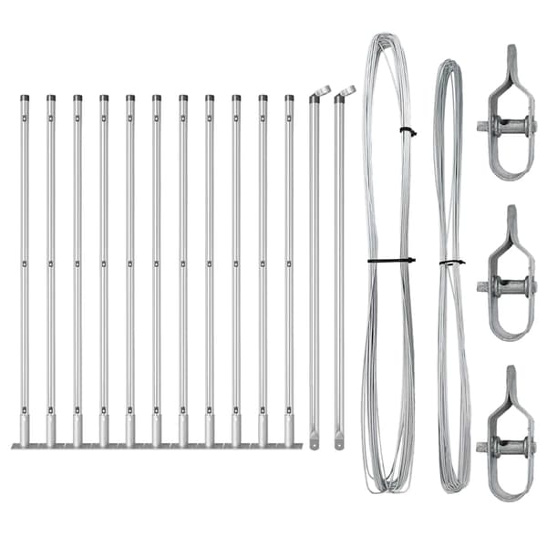 vidaXL Hegnspæl 13 pcs Sølv Stål