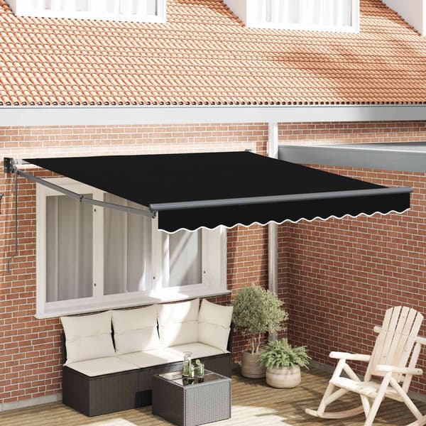 vidaXL Markise Sort 3 x 2,5 m Polyester og metal