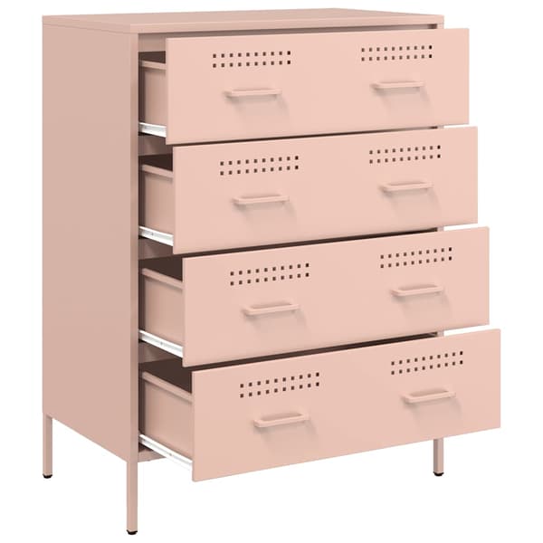 vidaXL skab 68x39x89 cm stål lyserød