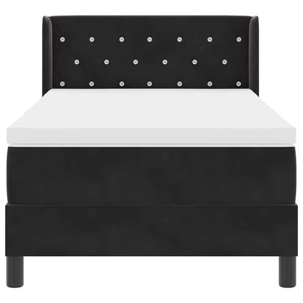 vidaXL Box spring seng med madras Sort 190 x 90 cm Polyester