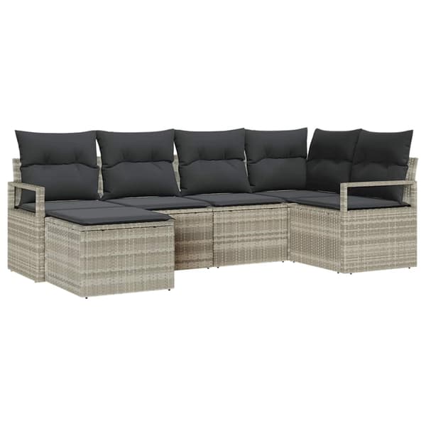 vidaXL Sofa Sæt 6 pcs Lysegrå polyrattan