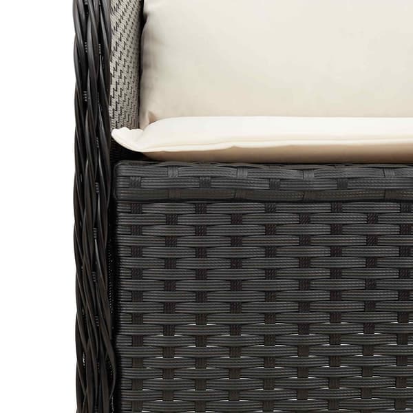 vidaXL Havebænk Sort polyrattan