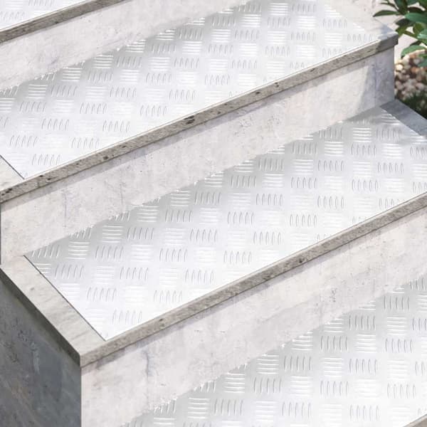 vidaXL Trappe Tread Rektangulær 2 pcs Sølv 90 x 30 cm Aluminium