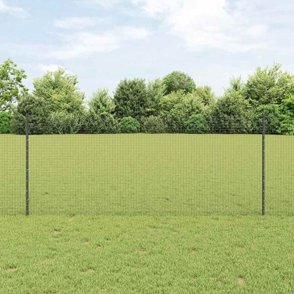 vidaXL Hegn med post Grå 1 x 25 m Stål